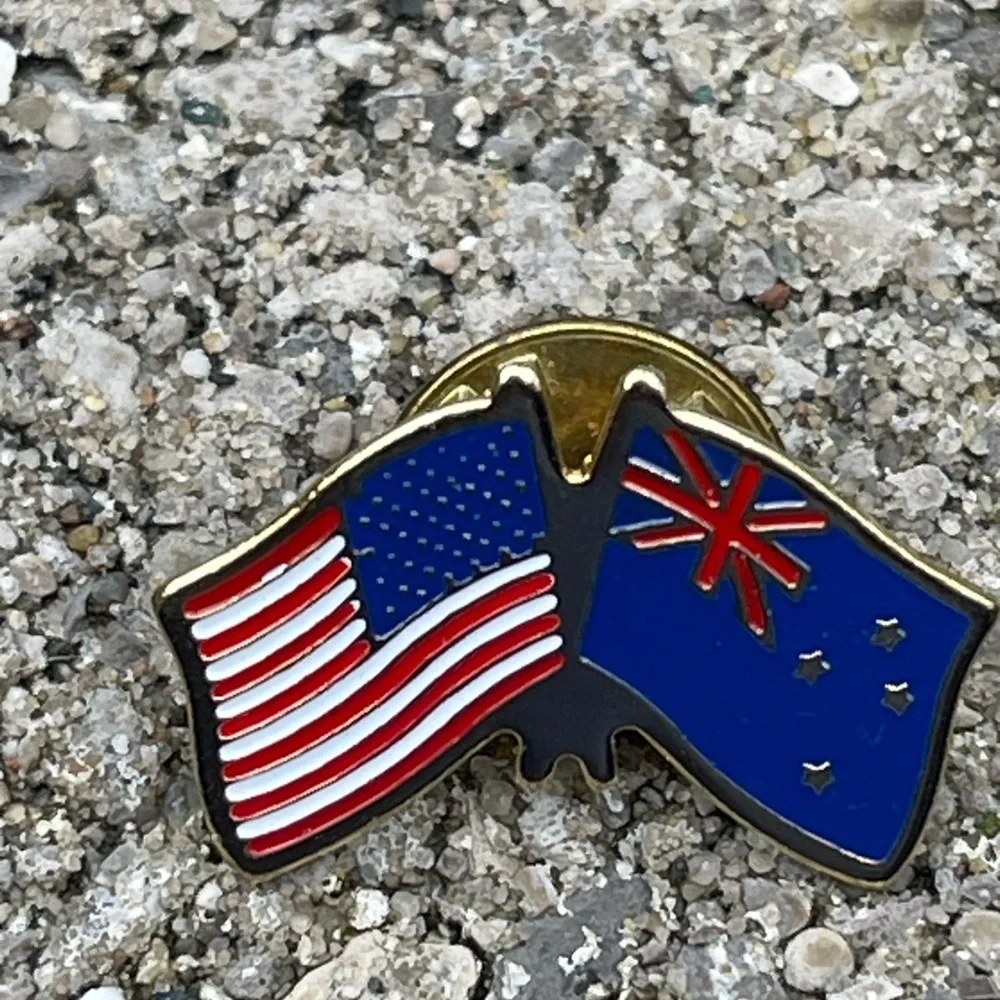 Lot of 3 New Zealand Kiwi Flag Lapel Brooch Pins